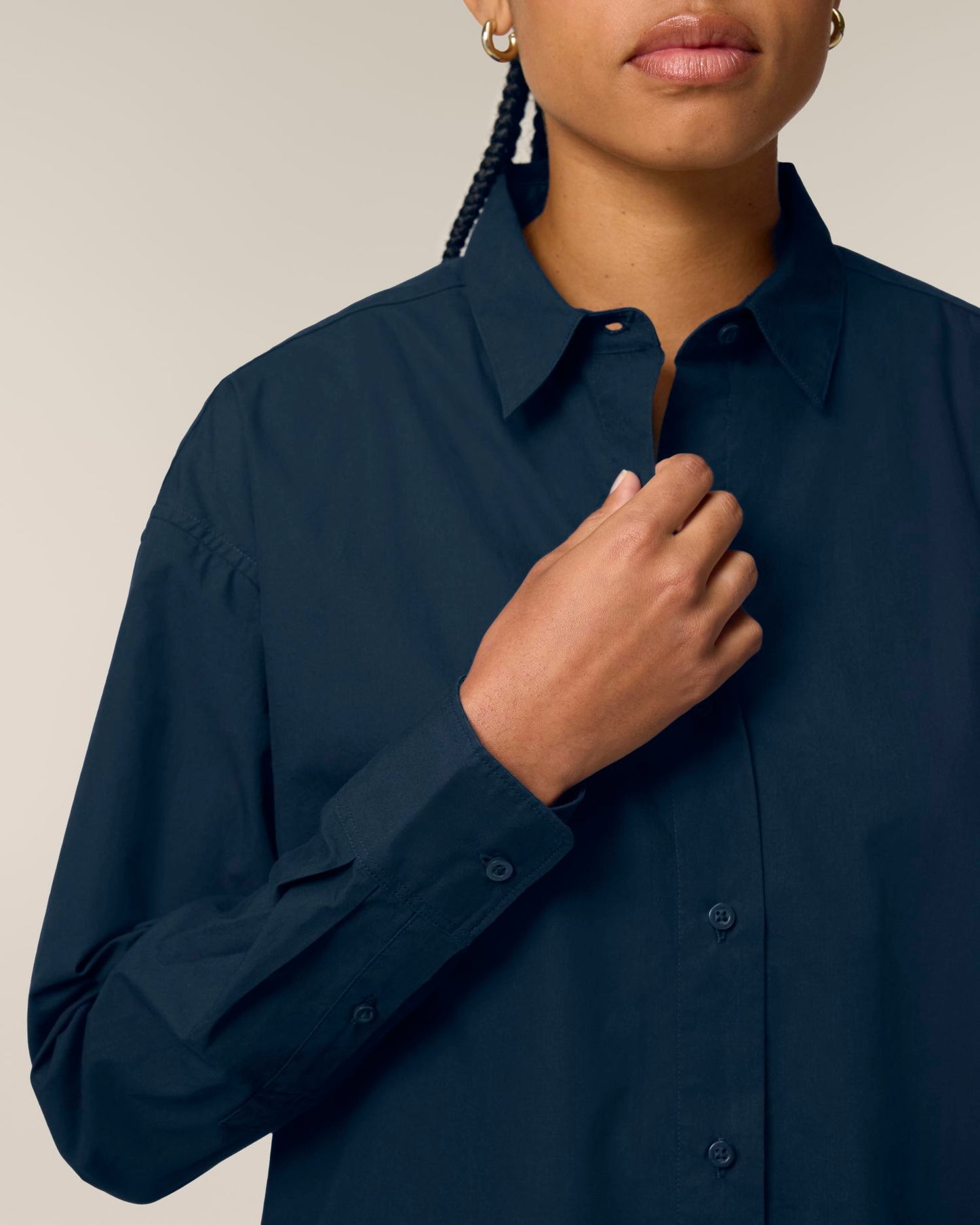 Stella Styler Shirt - French Navy - Vorderseite Detail