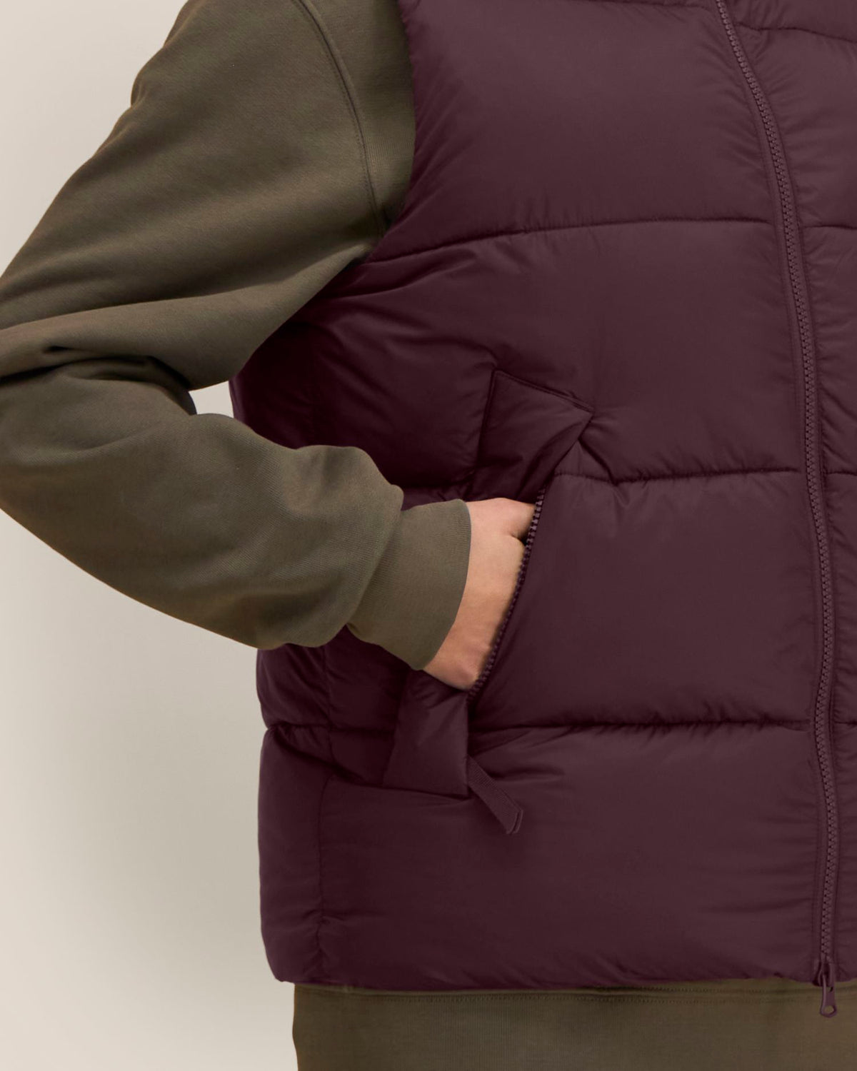 Puffer Gilet 2.0 - Red Brown - Vorderseite Detail