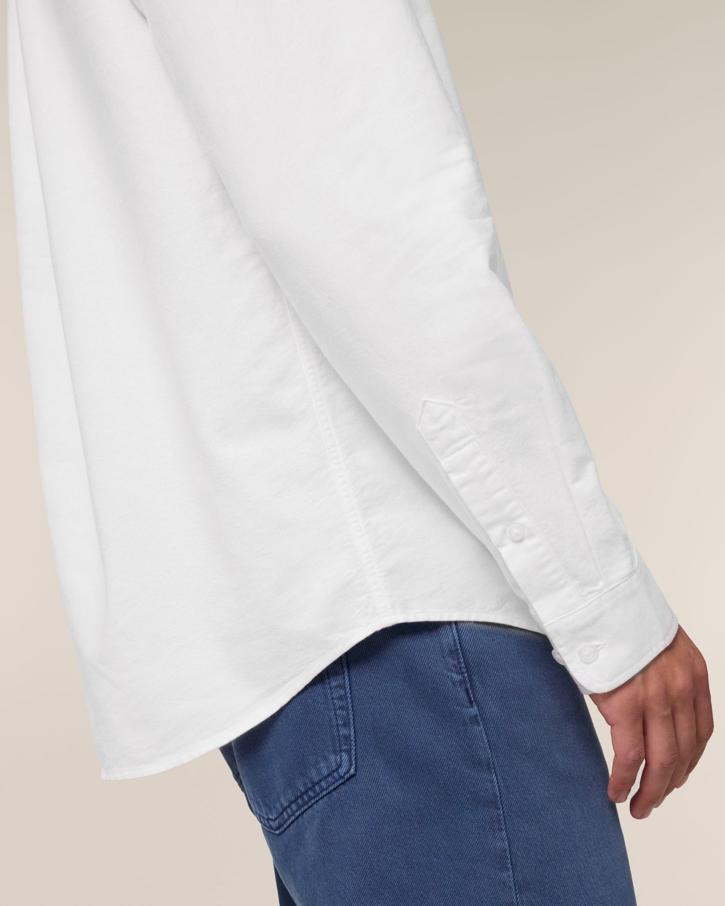 Stanley Oxford Shirt - White - Vorderseite Detail