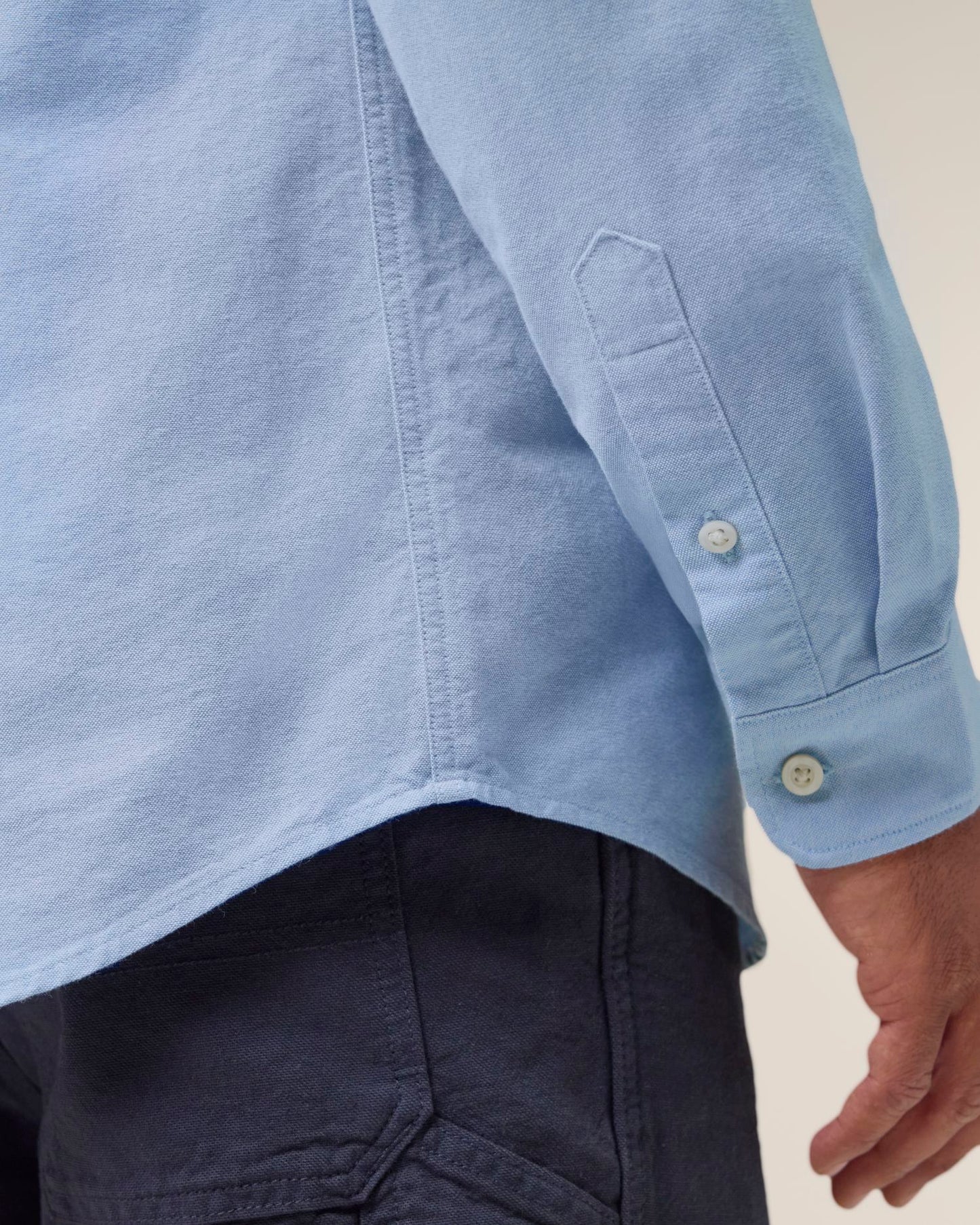 Stanley Oxford Shirt - Blue Oxford - Vorderseite Detail
