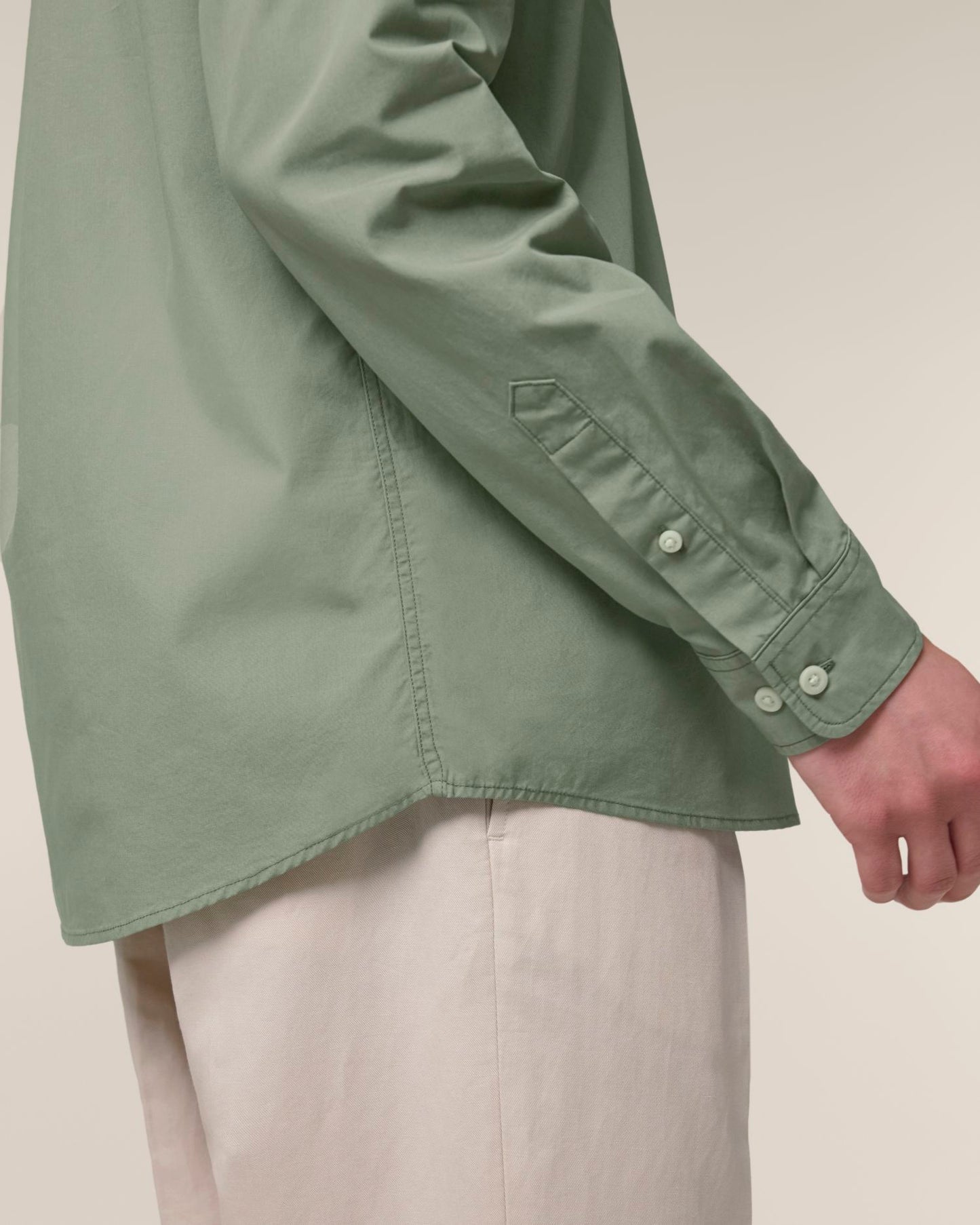Stanley Styler Shirt - Soft Khaki - Vorderseite Detail
