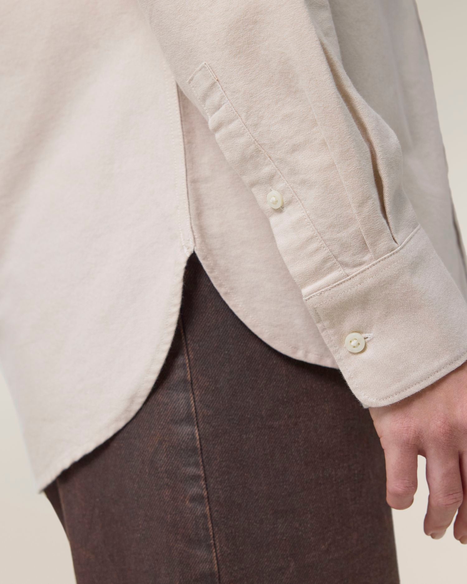 Stella Oxford Shirt - Beige Oxford - Vorderseite Detail