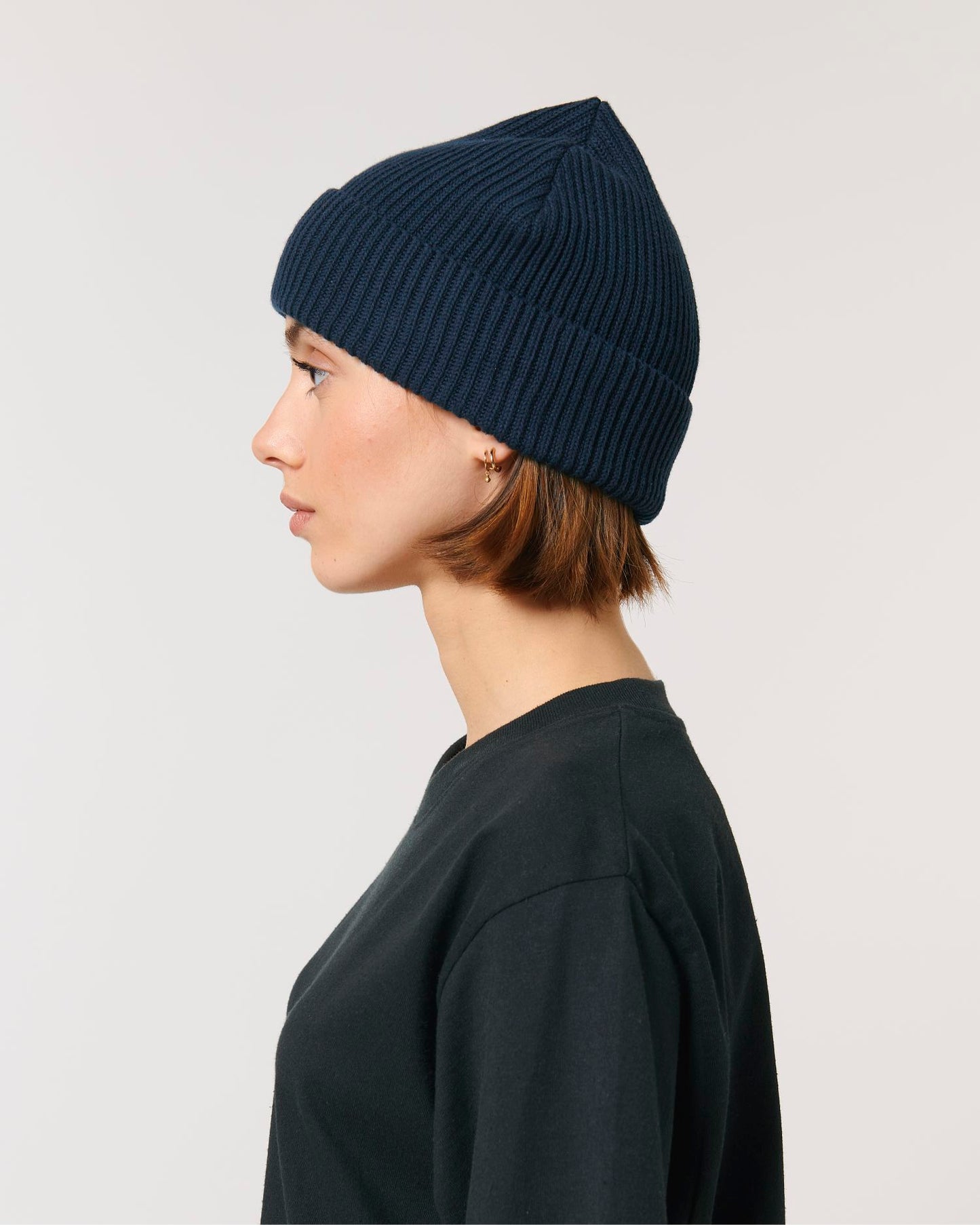 Fisherman Beanie - French Navy - Vorderseite Detail