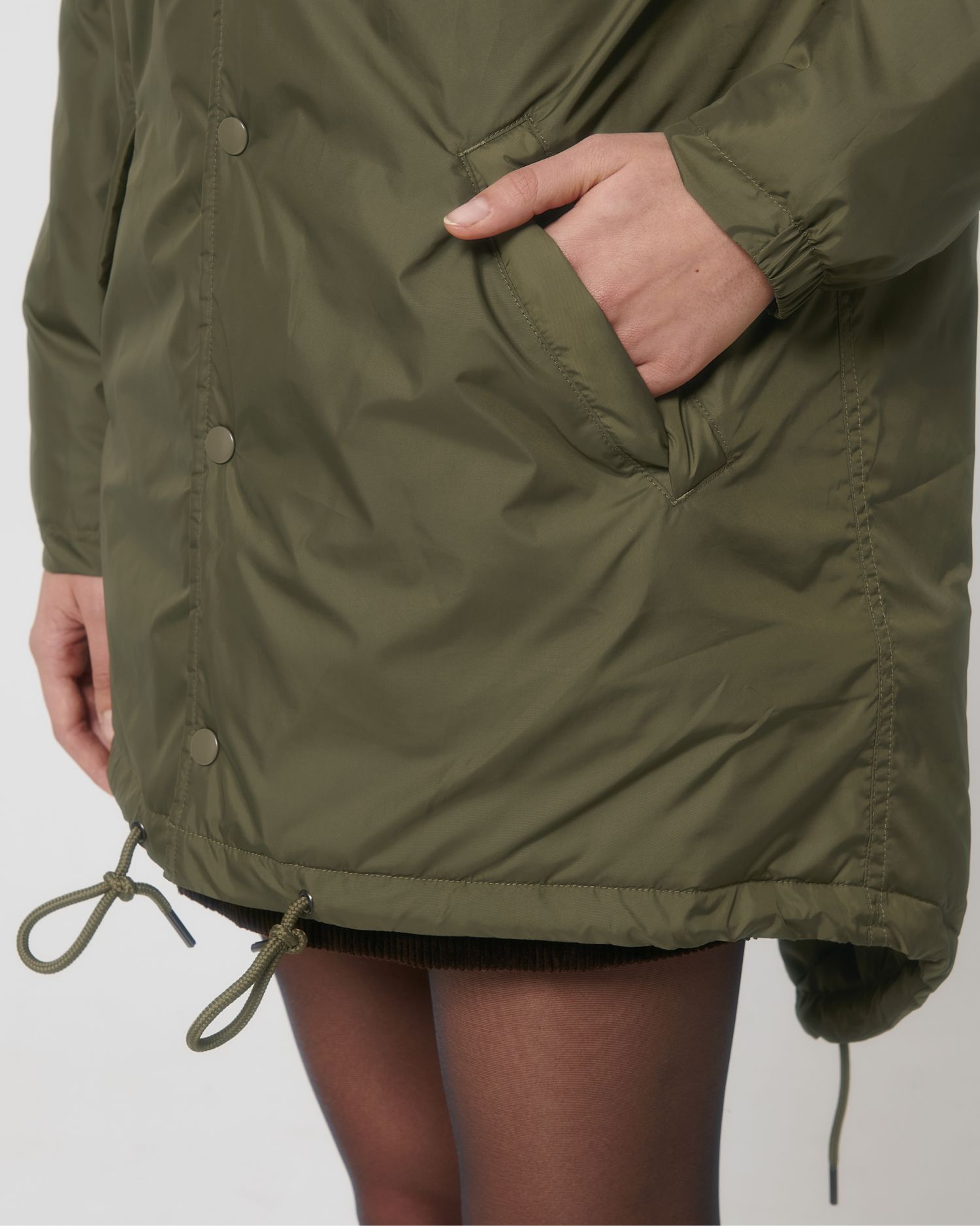 Padded Parker - British Khaki - Vorderseite Detail