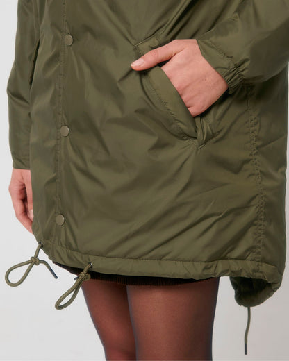 Padded Parker - British Khaki - Vorderseite Detail