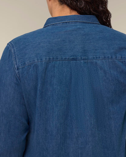 Stella Denim Shirt - Mid Wash - Vorderseite Detail