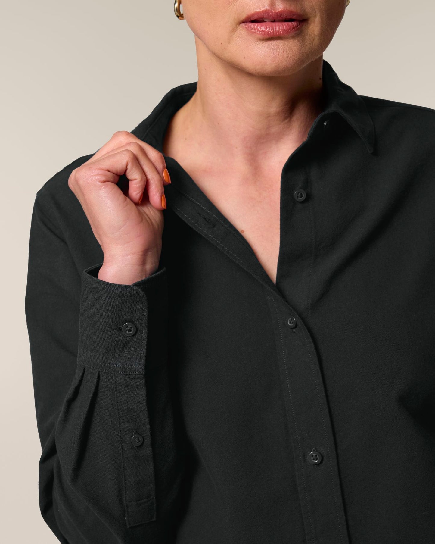 Stella Oxford Shirt - Black - Vorderseite Detail