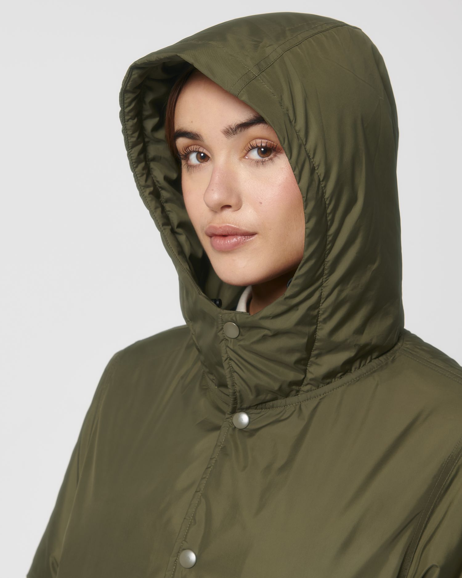 Padded Parker - British Khaki - Vorderseite Detail