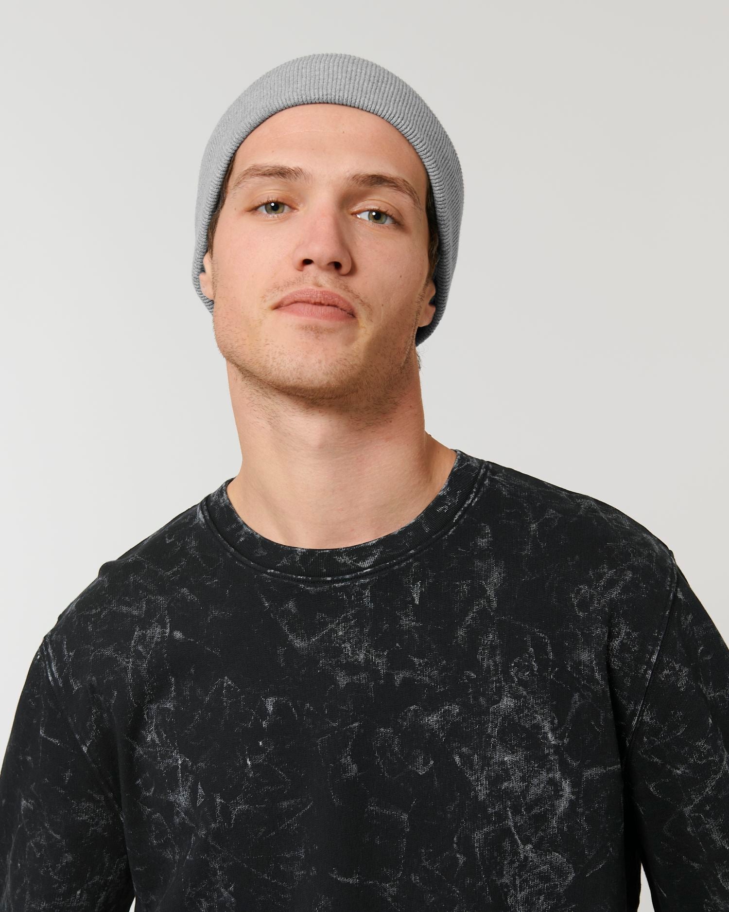 Rib Beanie - Heather Grey - Vorderseite 