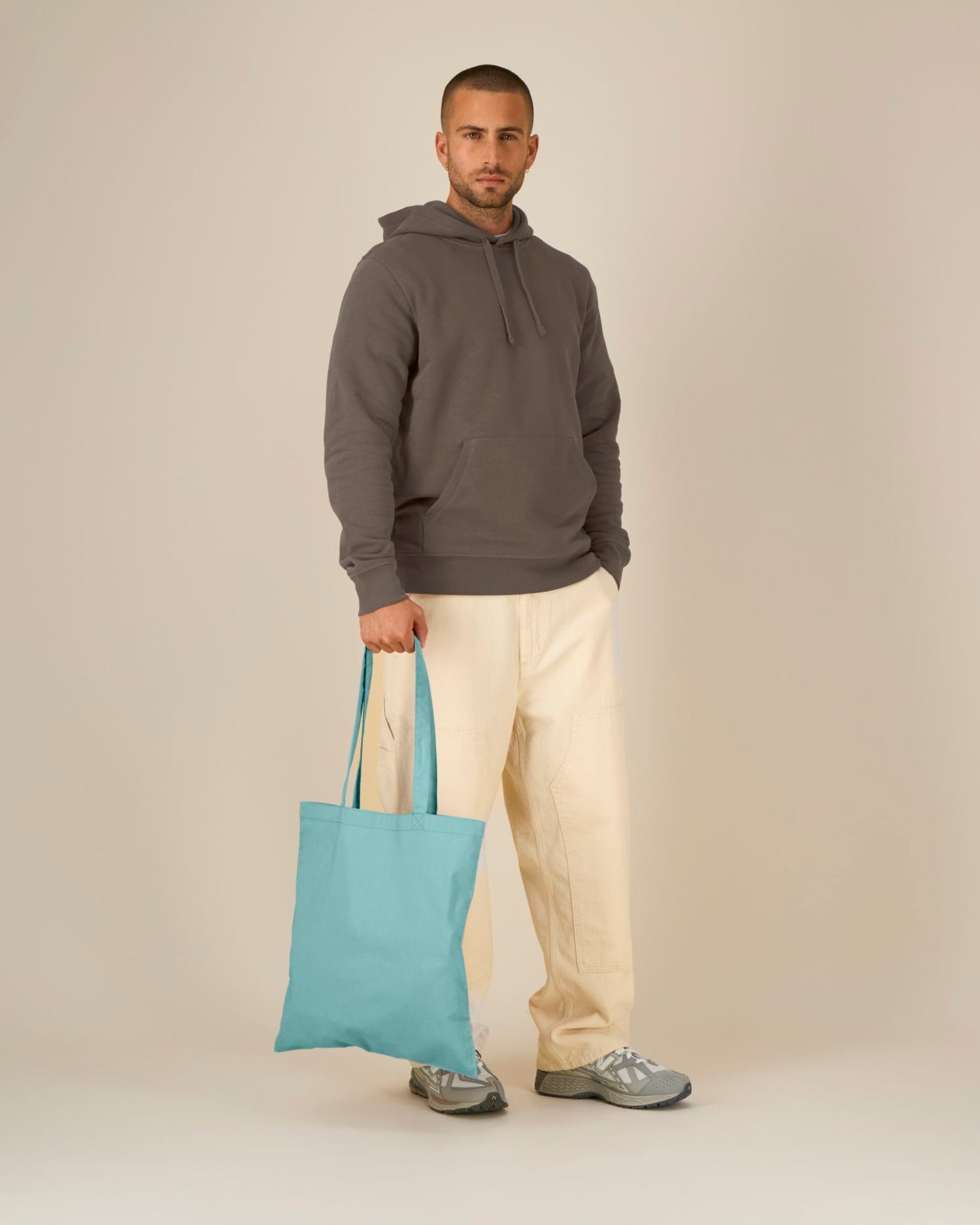 Light Tote Bag - Teal Monstera - Vorderseite 