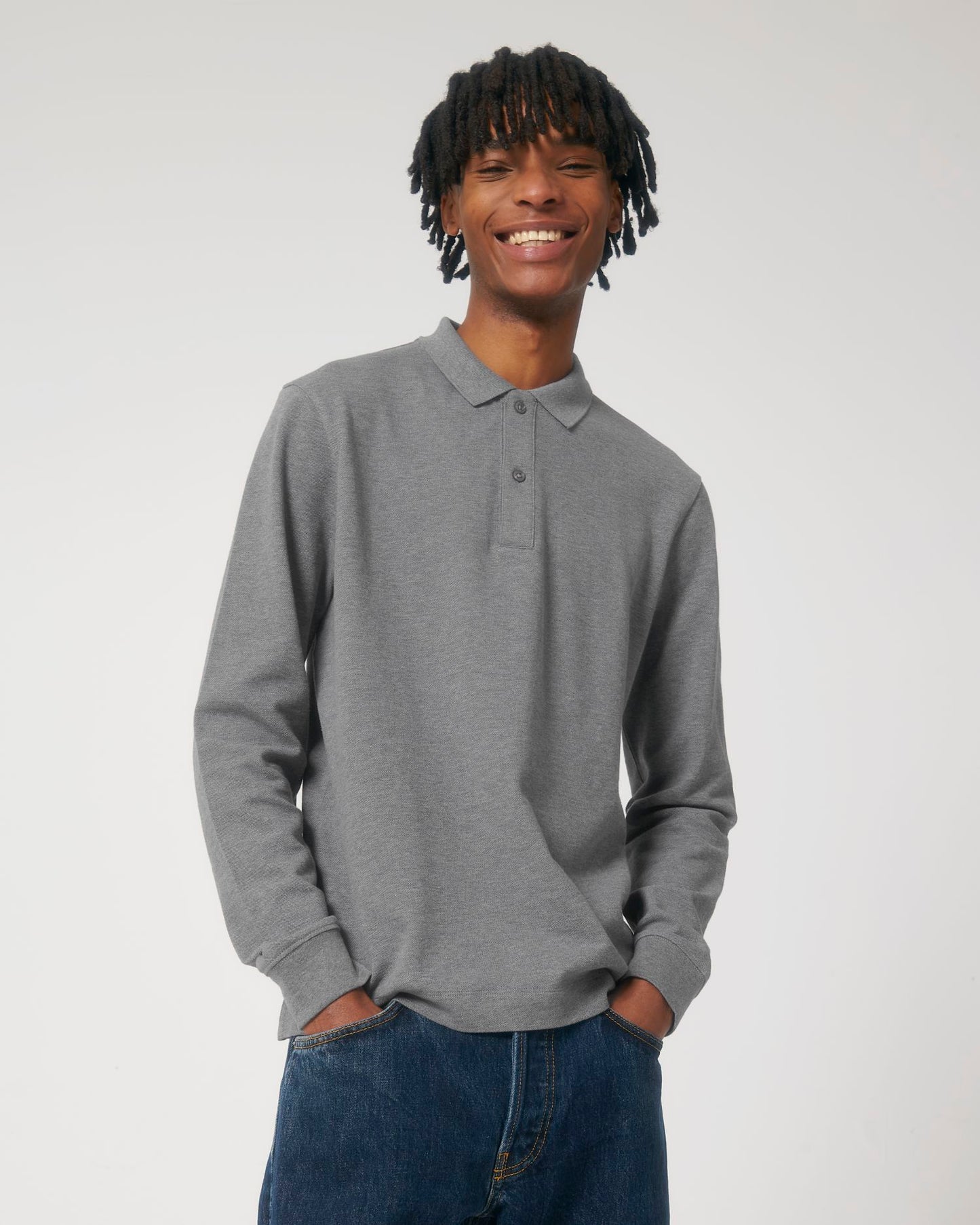 Prepster Long Sleeve - Mid Heather Grey - Vorderseite 