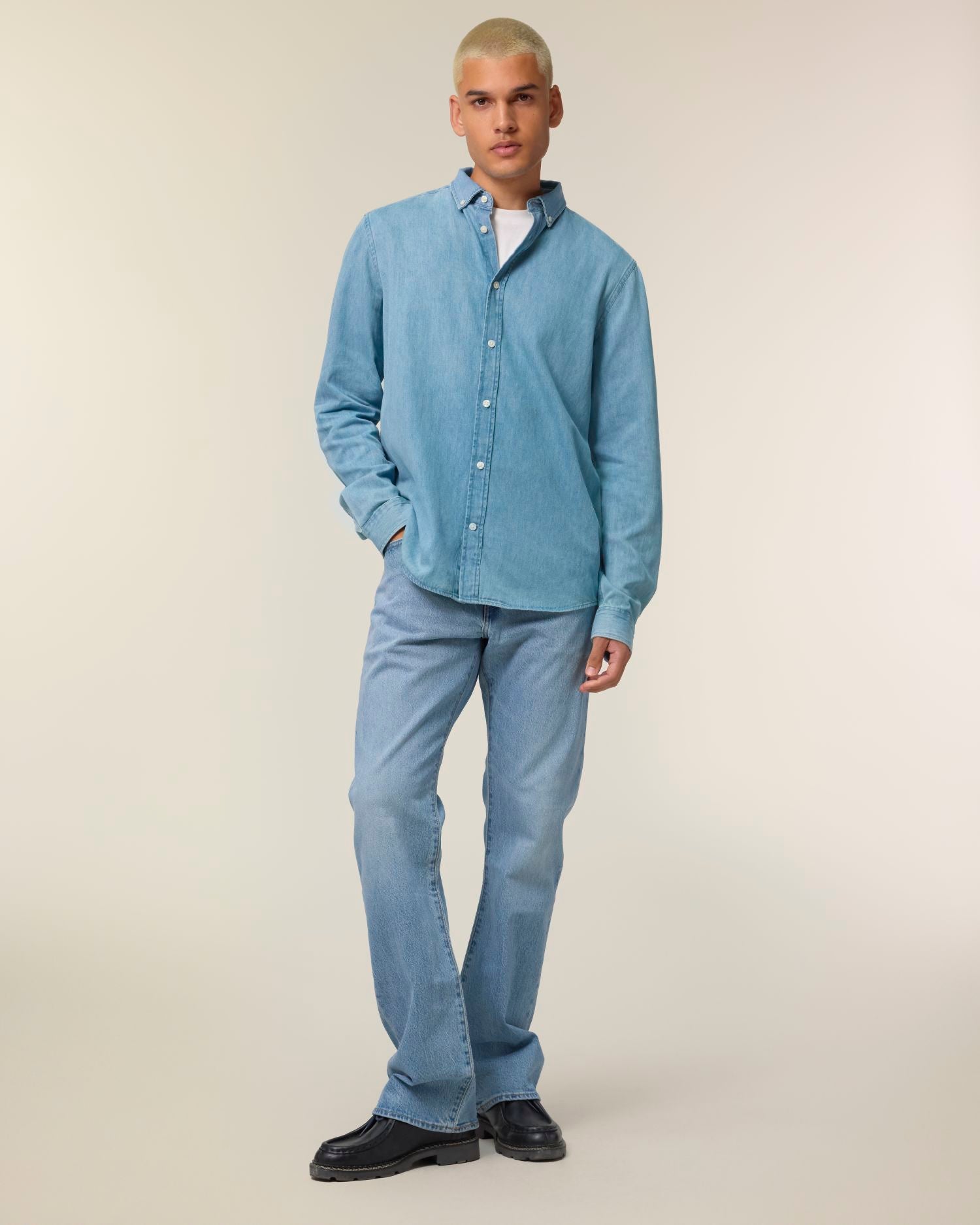 Stanley Denim Shirt - Light Wash - Vorderseite 