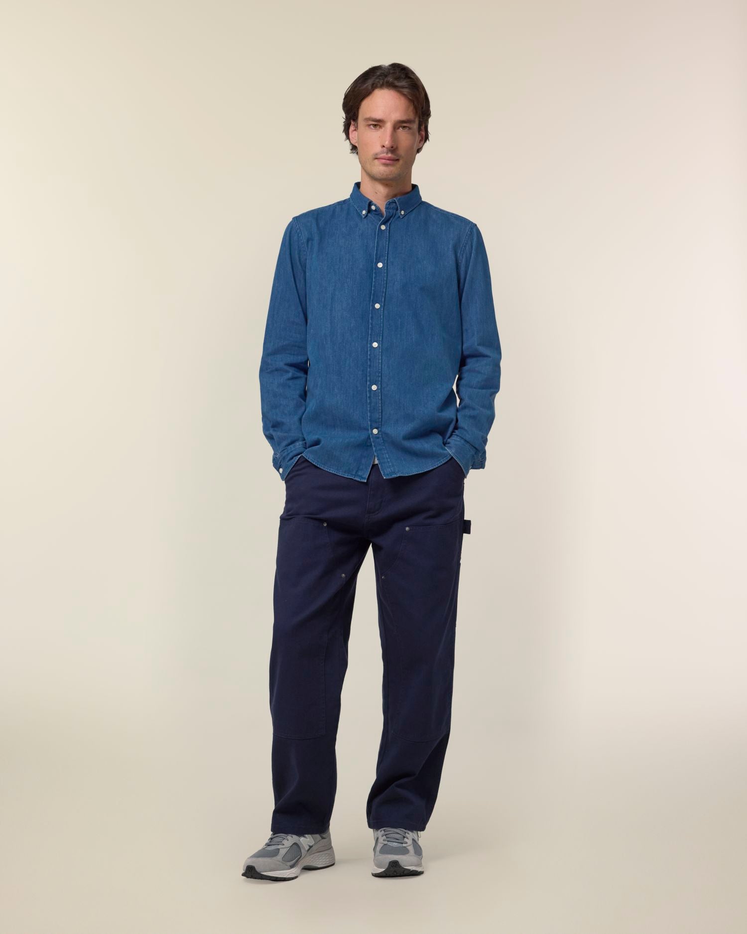 Stanley Denim Shirt - Mid Wash - Vorderseite 