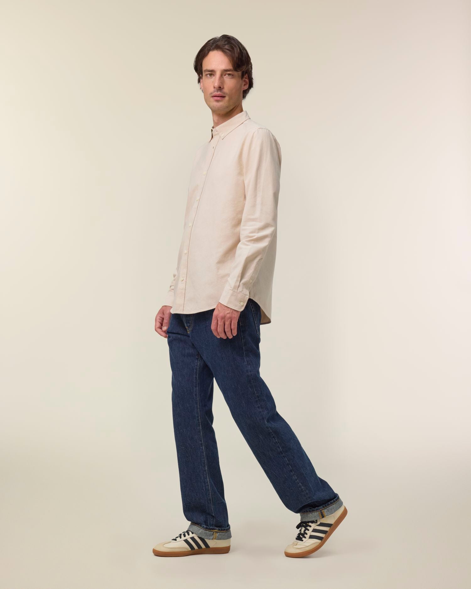 Stanley Oxford Shirt - Beige Oxford - Vorderseite 