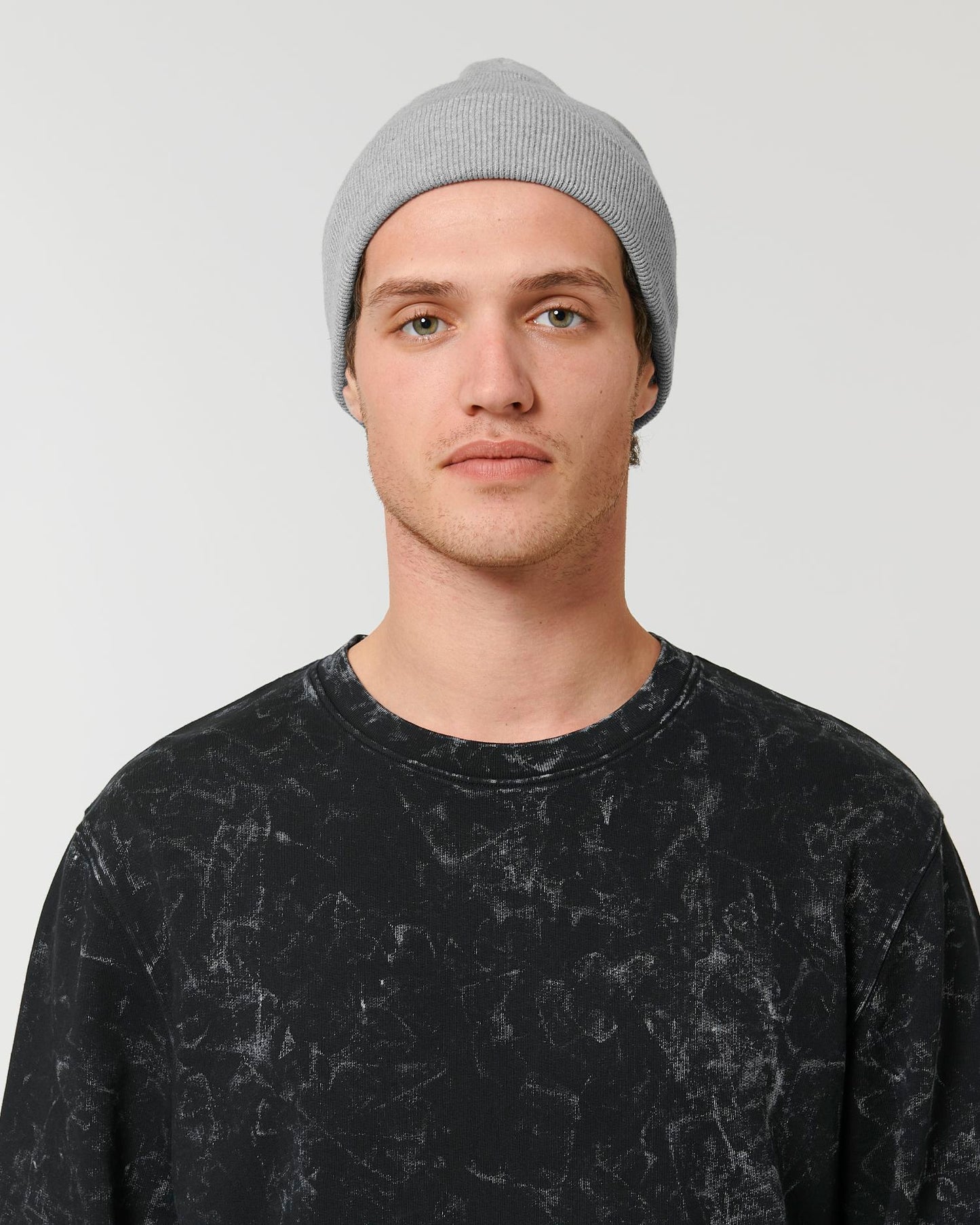 Rib Beanie - Heather Grey - Vorderseite 