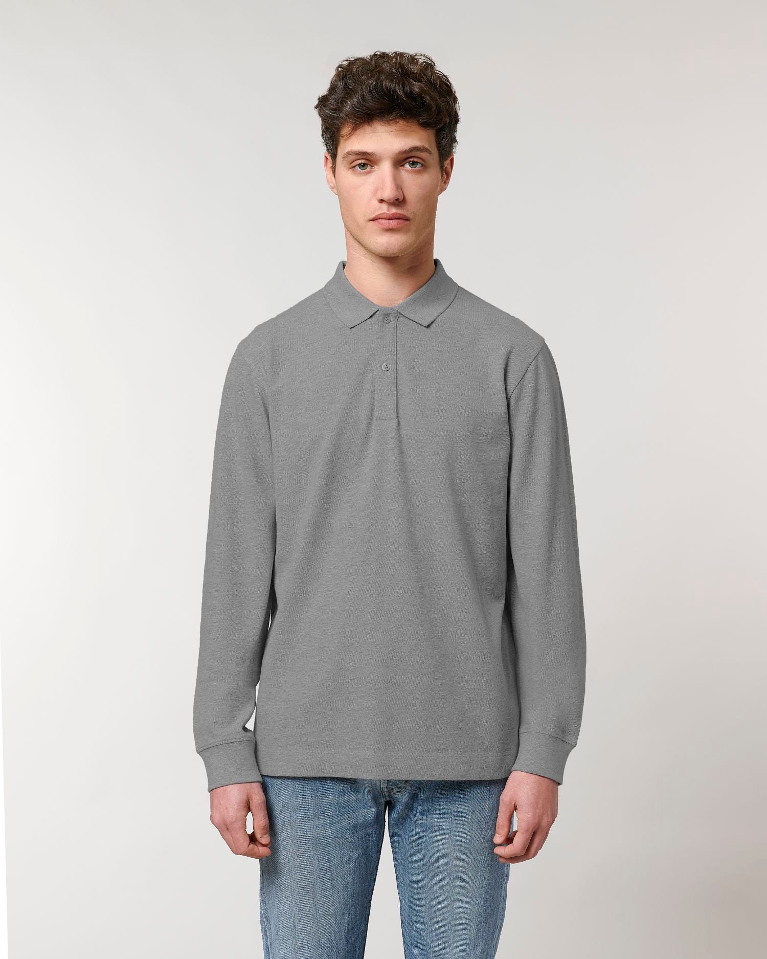 Prepster Long Sleeve - Mid Heather Grey - Vorderseite 