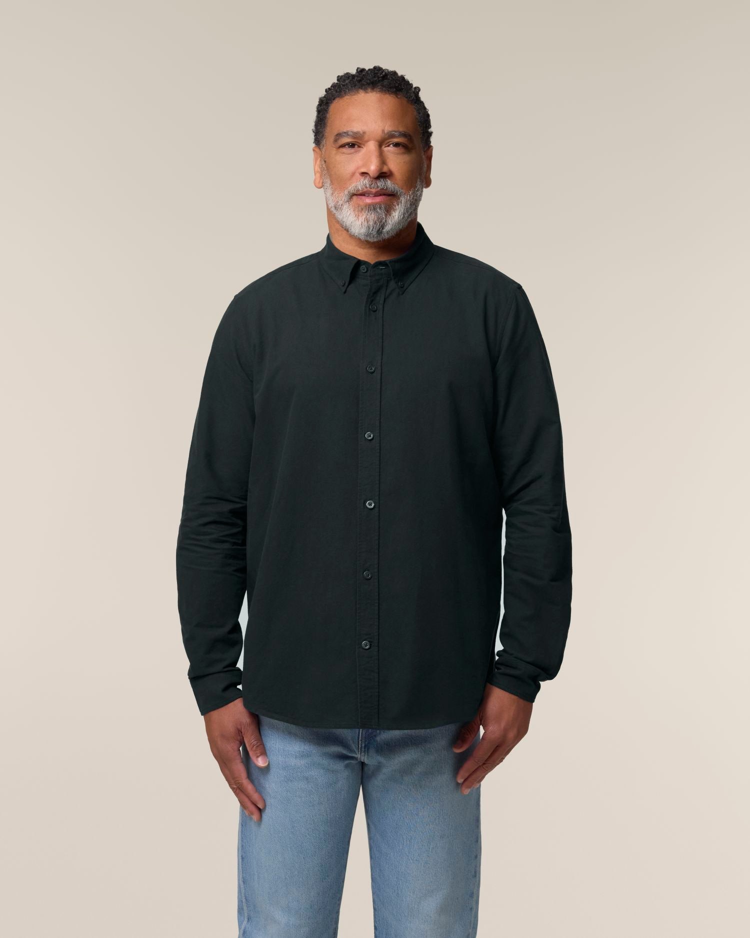 Stanley Oxford Shirt - Black - Vorderseite 