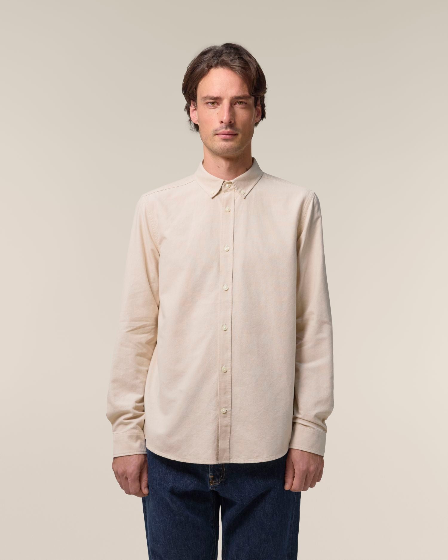 Stanley Oxford Shirt - Beige Oxford - Vorderseite 