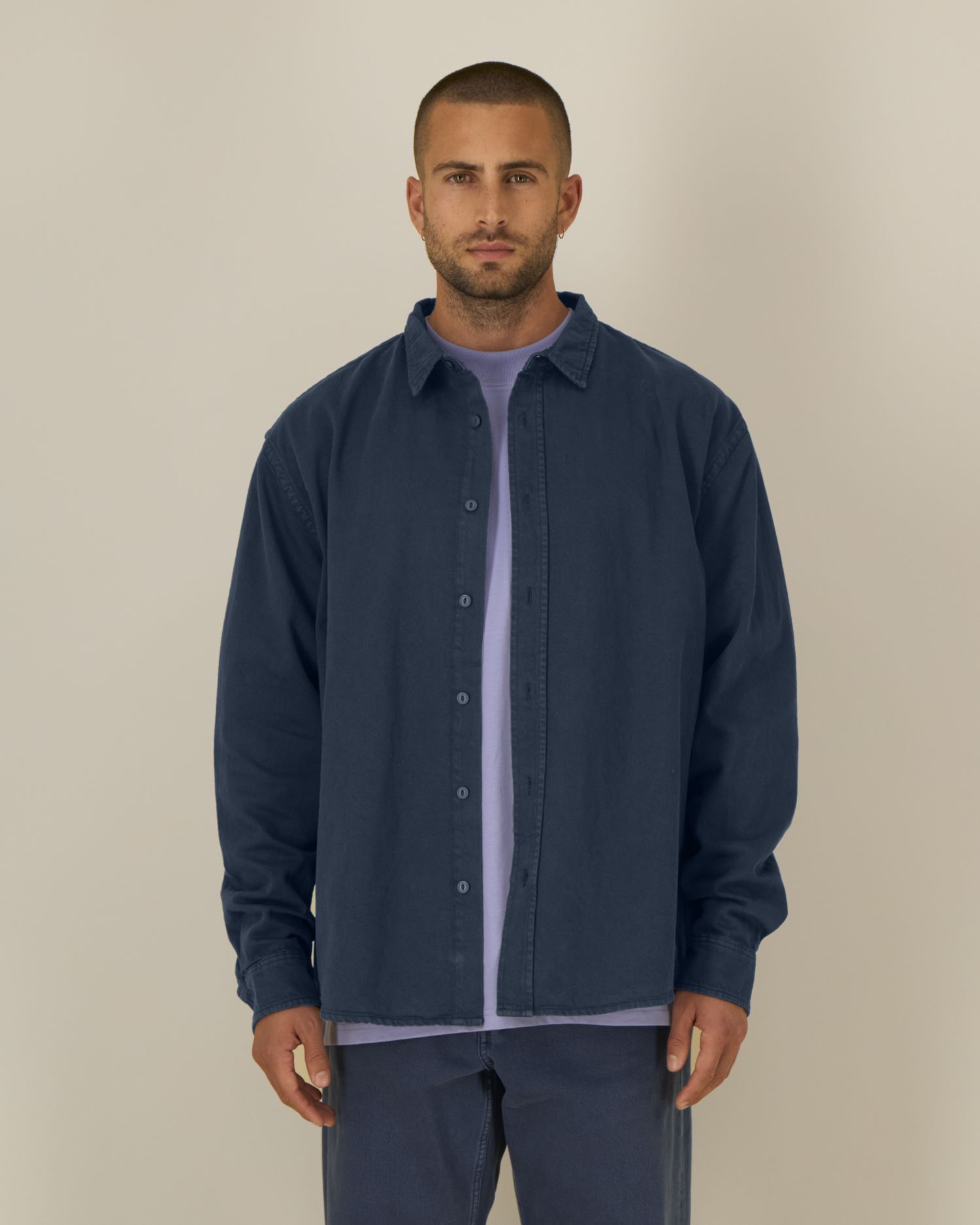 Worker Shirt - G.Dyed Navy - Vorderseite 
