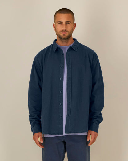 Worker Shirt - G.Dyed Navy - Vorderseite 