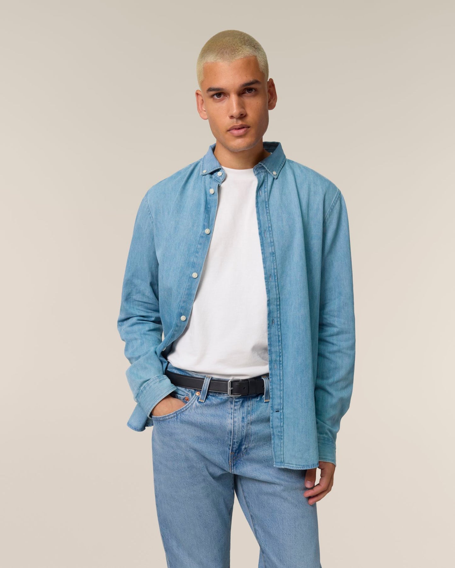 Stanley Denim Shirt - Light Wash - Vorderseite 