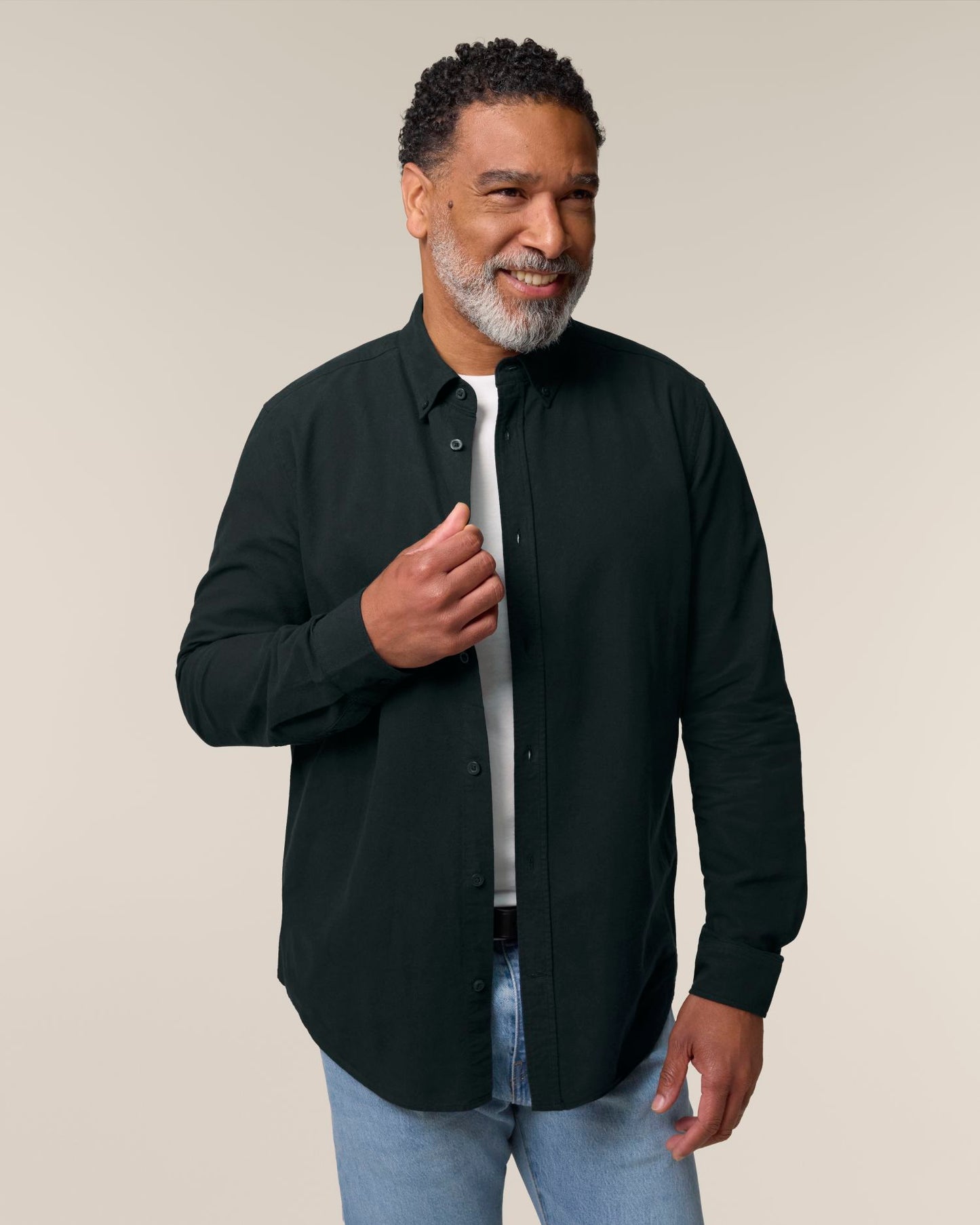 Stanley Oxford Shirt - Black - Vorderseite 