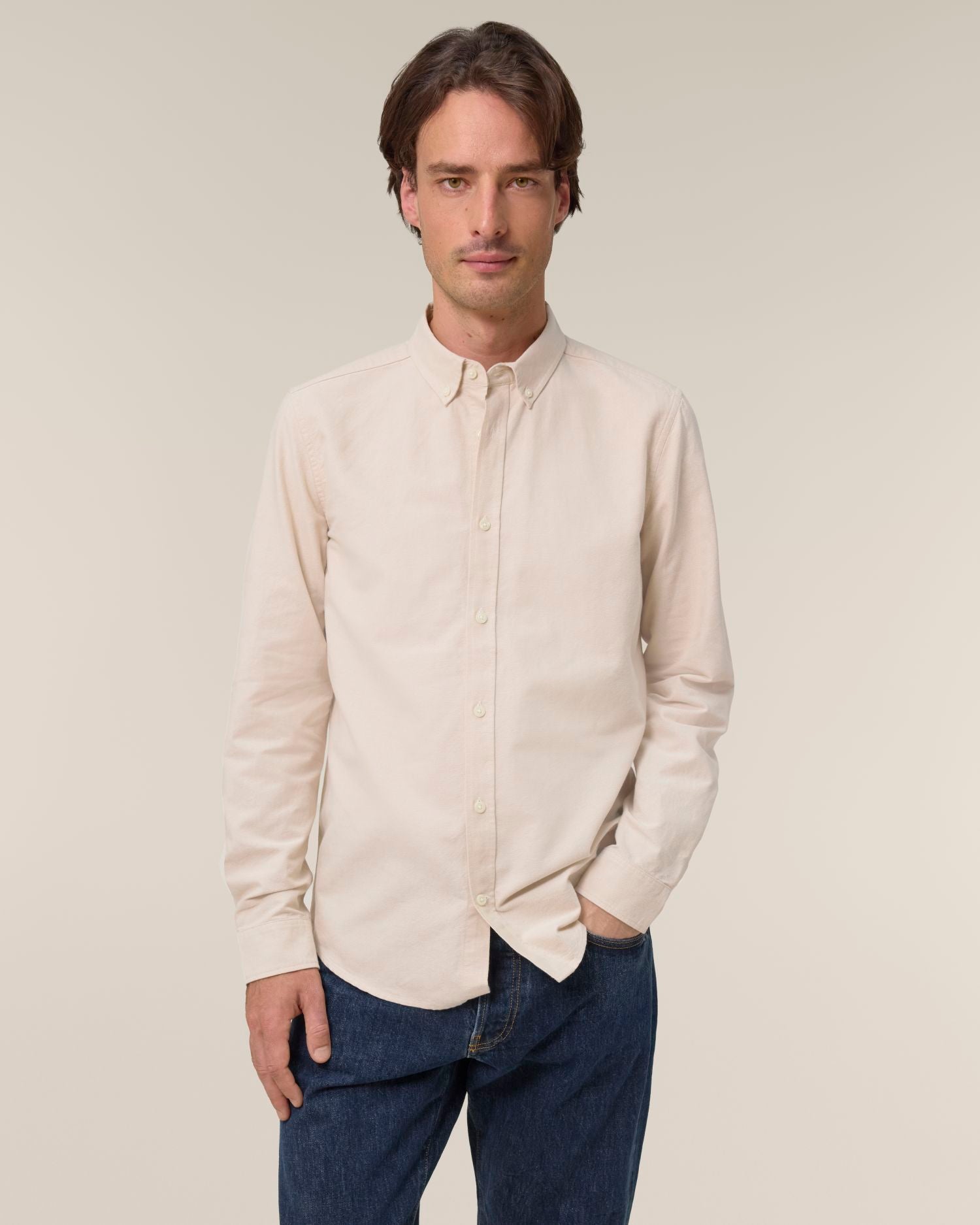 Stanley Oxford Shirt - Beige Oxford - Vorderseite 