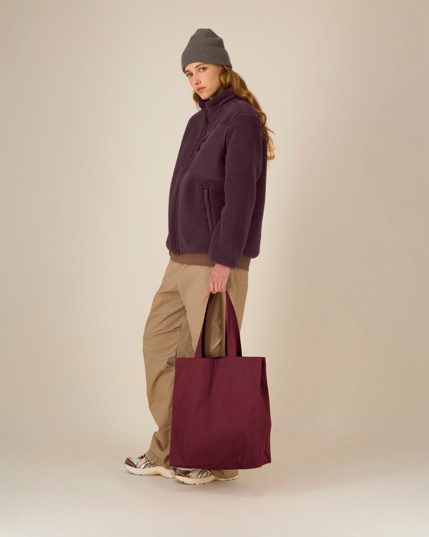 Mid Tote Bag - Burgundy - Vorderseite 