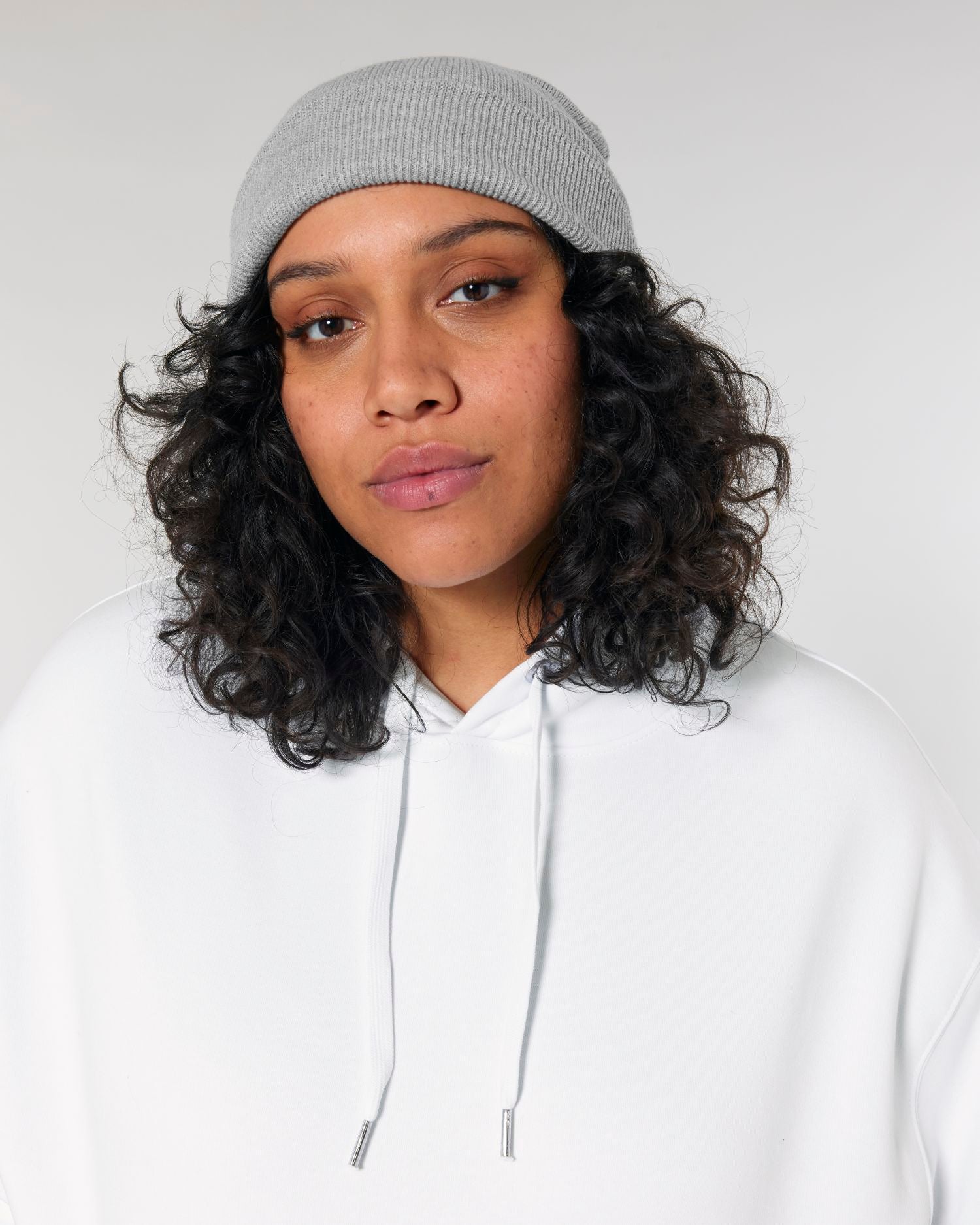 Rib Beanie - Heather Grey - Vorderseite 