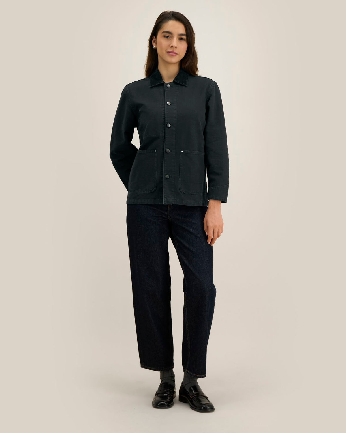 Chore Jacket - G. Dyed Black - Vorderseite 