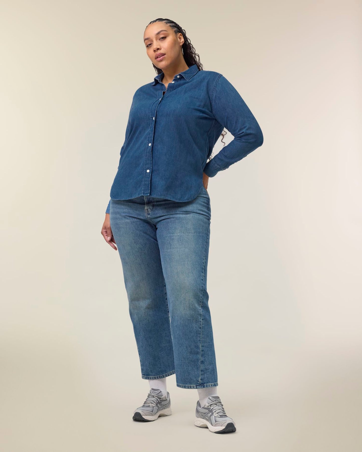 Stella Denim Shirt - Mid Wash - Vorderseite 