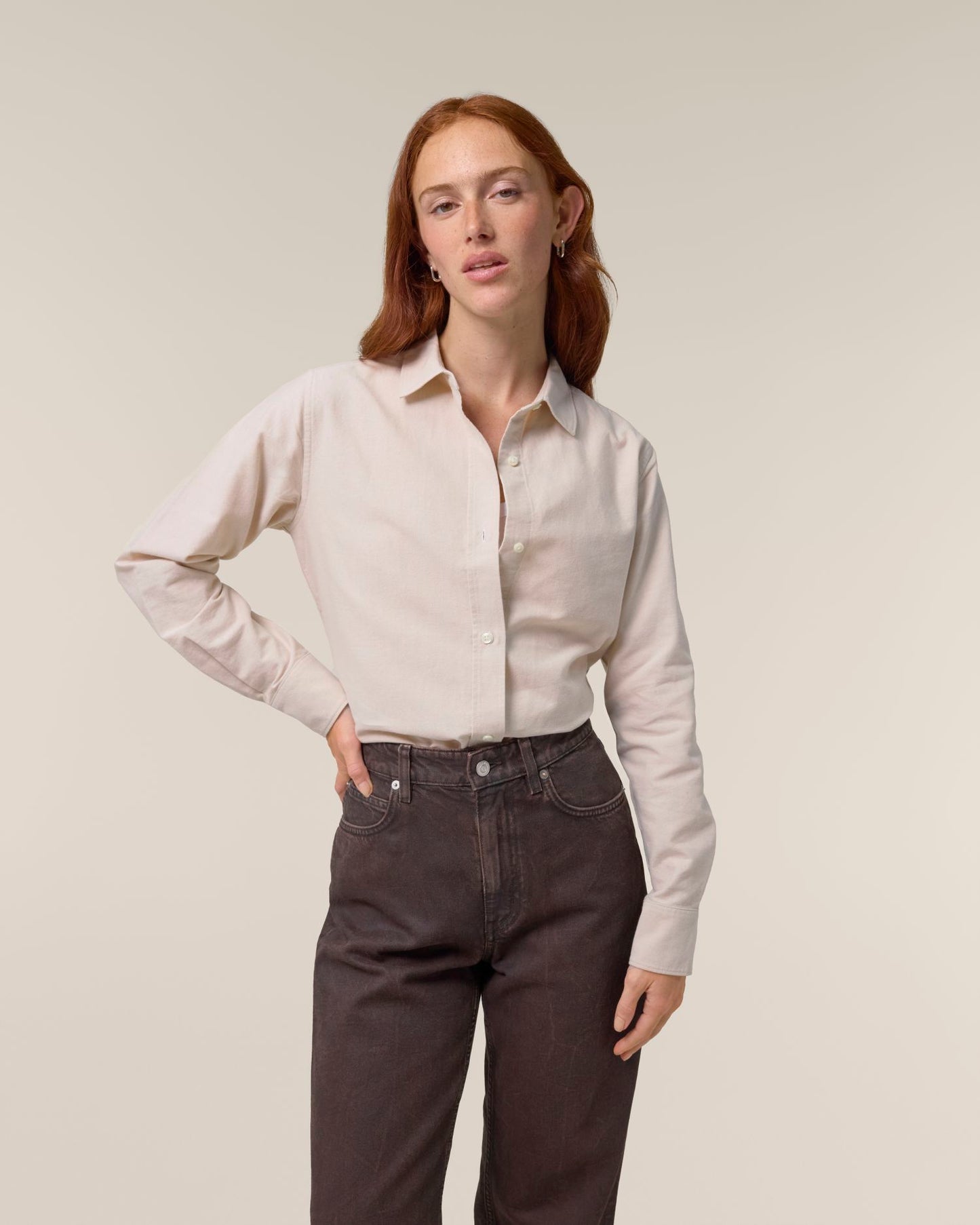 Stella Oxford Shirt - Beige Oxford - Vorderseite 