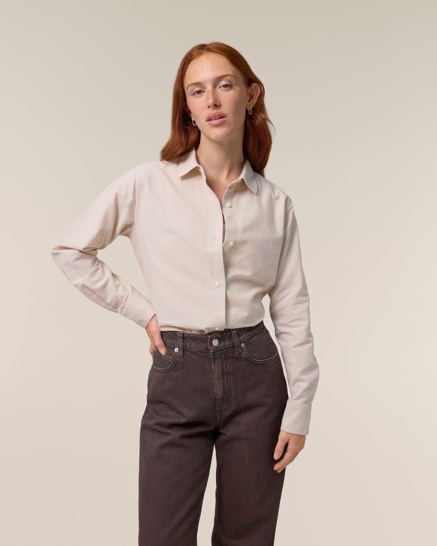 Stella Oxford Shirt - Beige Oxford - Vorderseite 