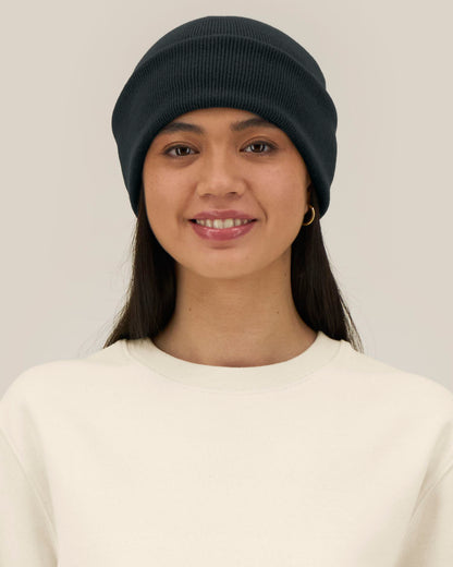 Rib Beanie 2.0 - Black - Vorderseite 