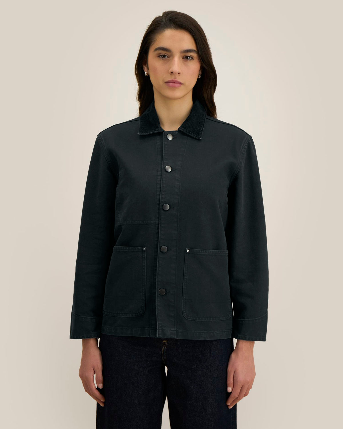 Chore Jacket - G. Dyed Black - Vorderseite 