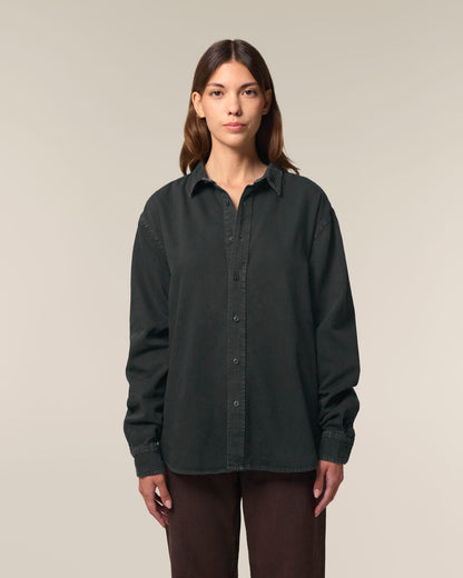 Worker Shirt - G. Dyed Black Rock - Vorderseite 