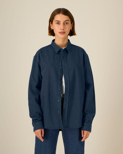 Worker Shirt - G.Dyed Navy - Vorderseite 