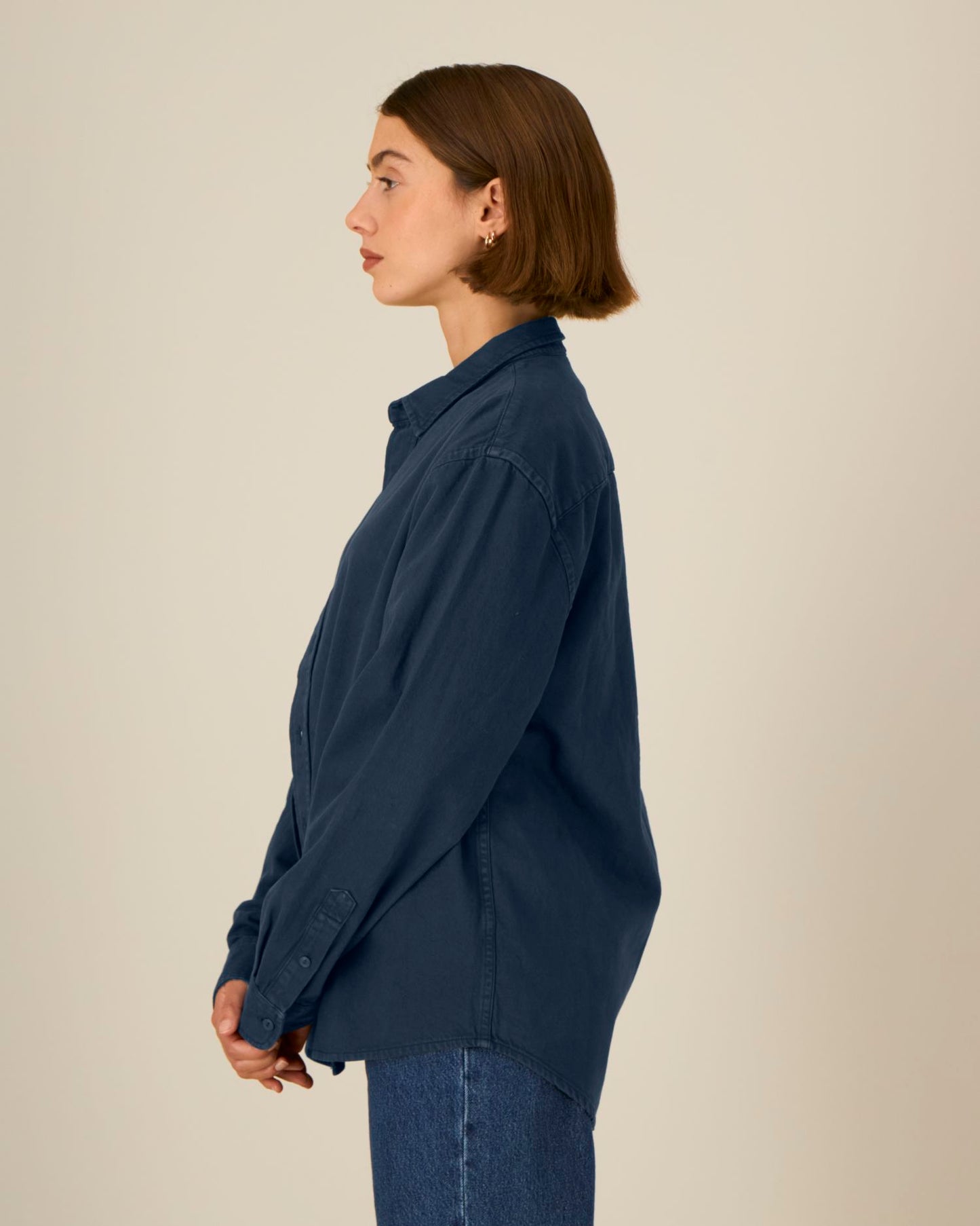 Worker Shirt - G.Dyed Navy - Vorderseite 