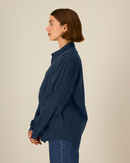 Worker Shirt - G.Dyed Navy - Vorderseite 