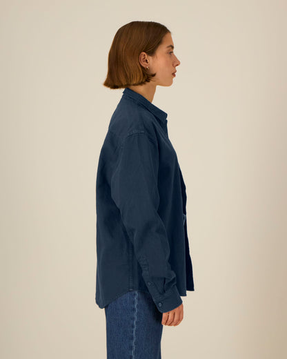 Worker Shirt - G.Dyed Navy - Vorderseite 