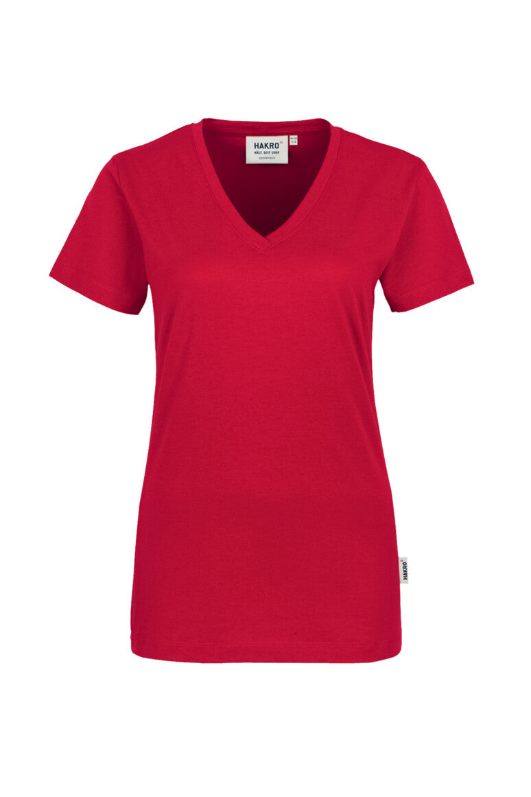 HAKRO Damen V-Shirt Classic - Rot - 1