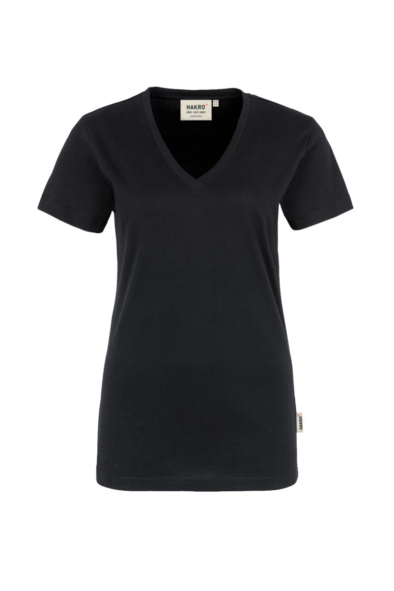 HAKRO Damen V-Shirt Classic - Schwarz - 1