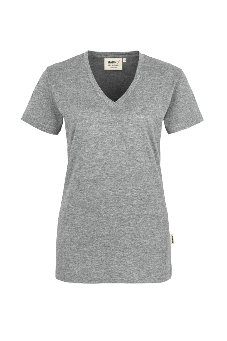 HAKRO Damen V-Shirt Classic - Grau meliert - 1