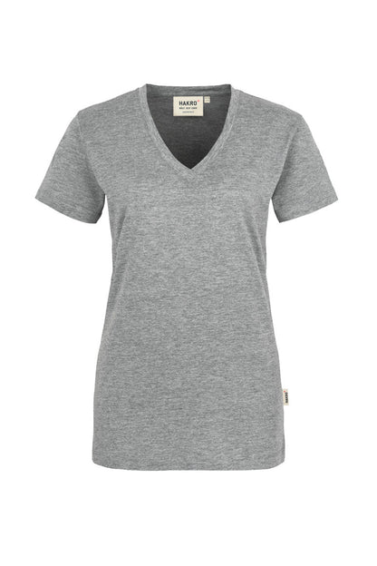 HAKRO Damen V-Shirt Classic - Grau meliert - 1