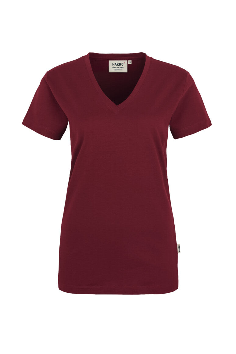 HAKRO Damen V-Shirt Classic - Weinrot - 1