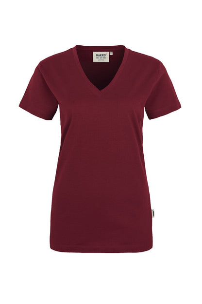 HAKRO Damen V-Shirt Classic - Weinrot - 1