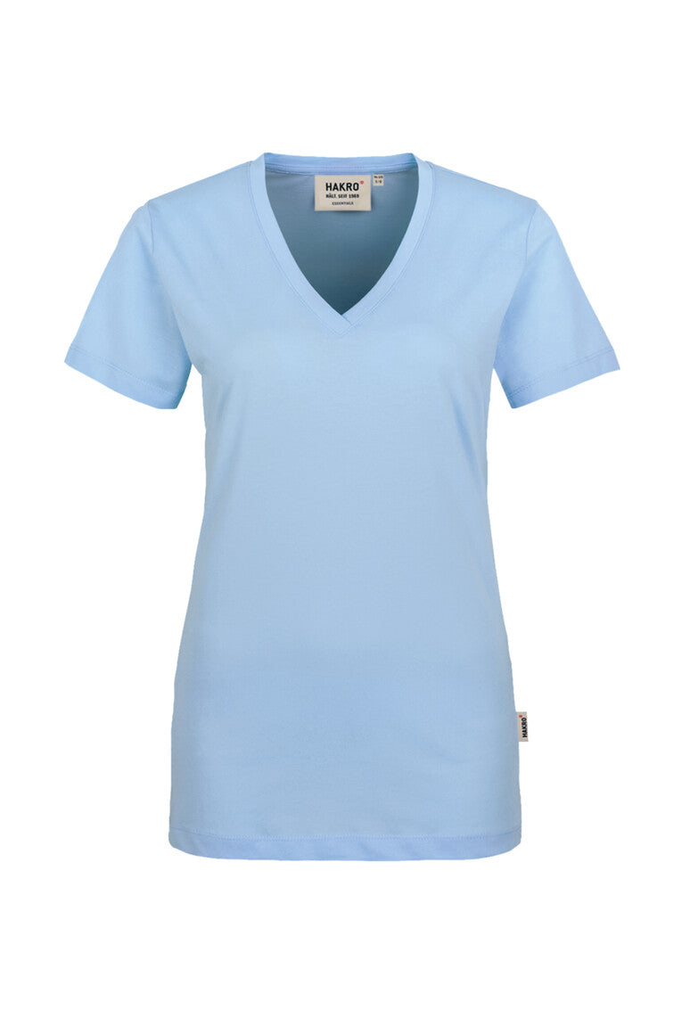 HAKRO Damen V-Shirt Classic - Eisblau - 1