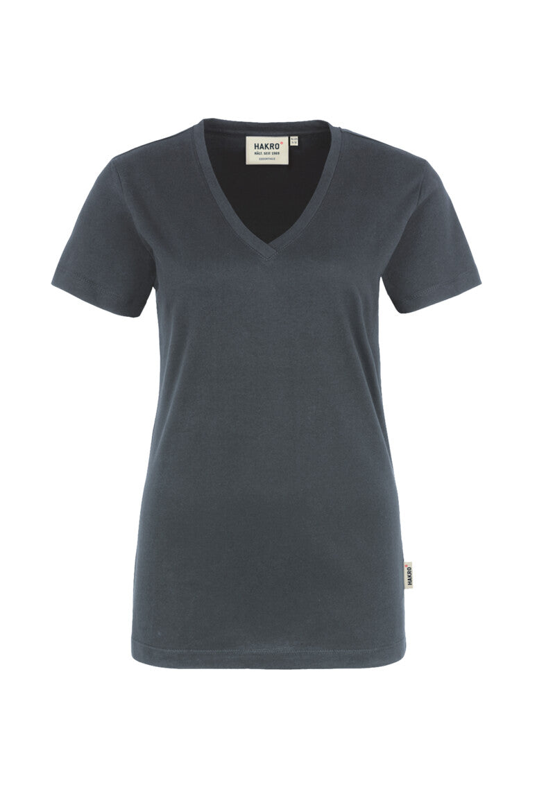 HAKRO Damen V-Shirt Classic - Anthrazit - 1