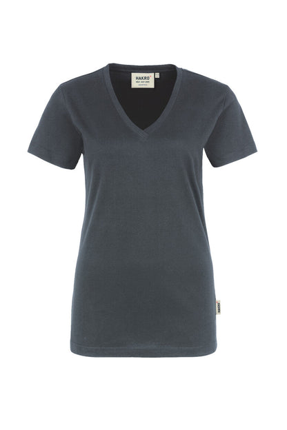 HAKRO Damen V-Shirt Classic - Anthrazit - 1