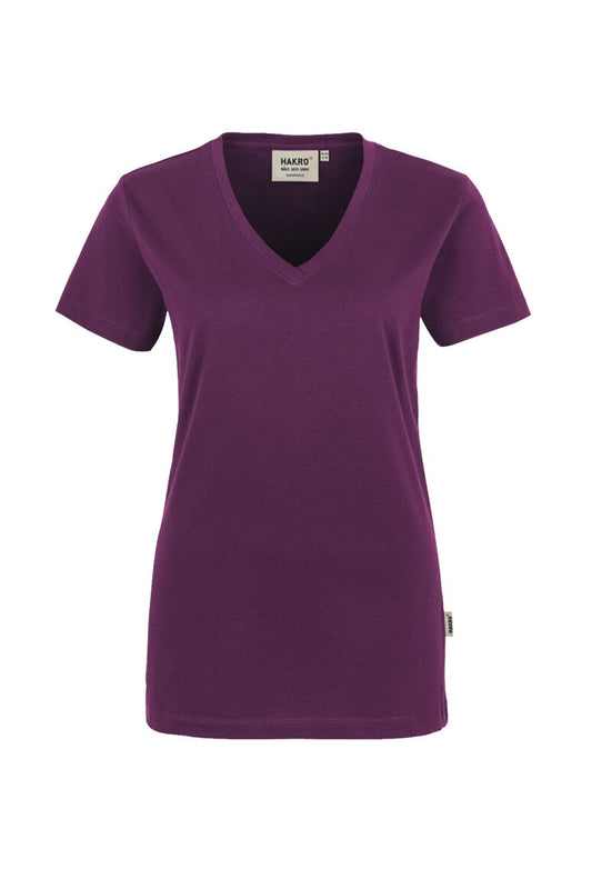 HAKRO Damen V-Shirt Classic - Aubergine - 1